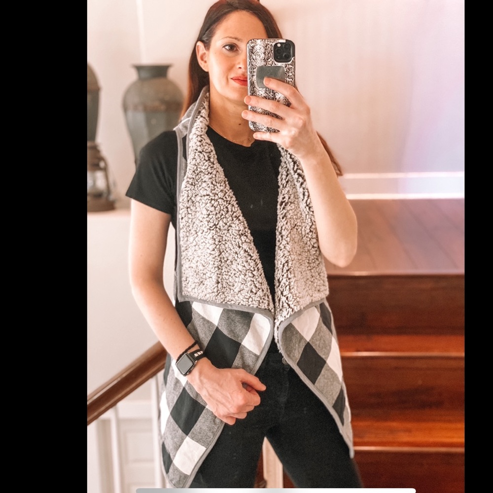 Reversible Buffalo Plaid Fleece Vest